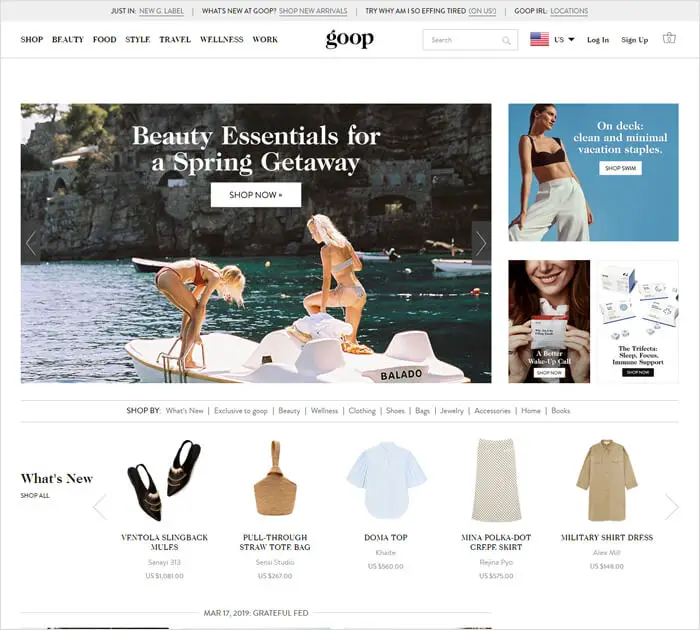 lifestyle blogs goop